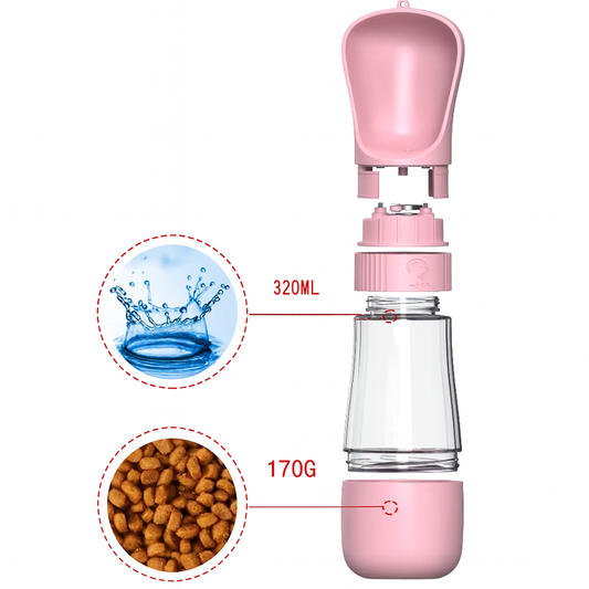 Draagbare Honden Drinkfles + Voedselcontainer